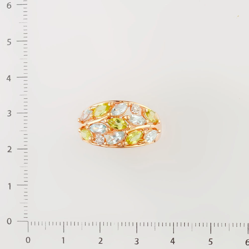 Кольцо с хризолитом из красного золота 585 пробы