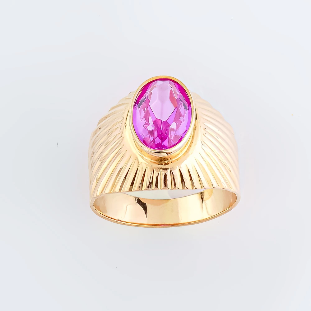 Кольцо с фианитом из красного золота 583 пробы Кольцо с фианитом из красного золота 583 пробы