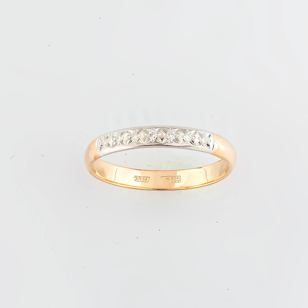 Кольцо с бриллиантом из красного золота 585 пробы