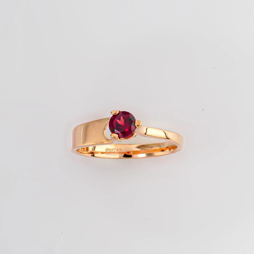 Кольцо с гранатом из красного золота 585 пробы
