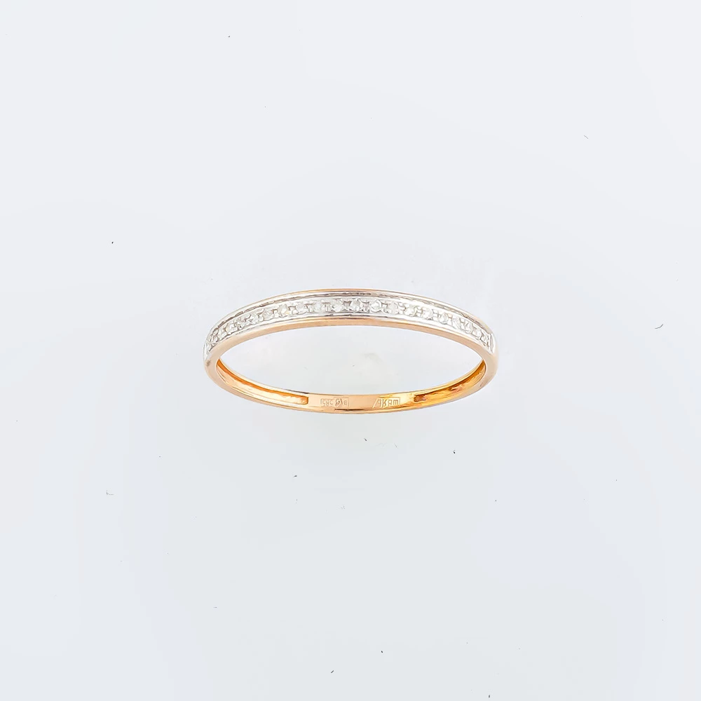 Кольцо с бриллиантом из красного золота 585 пробы