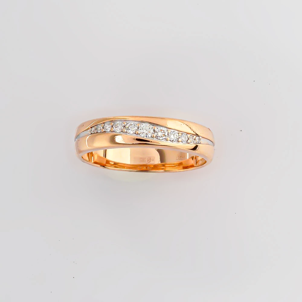 Кольцо с бриллиантом из красного золота 585 пробы