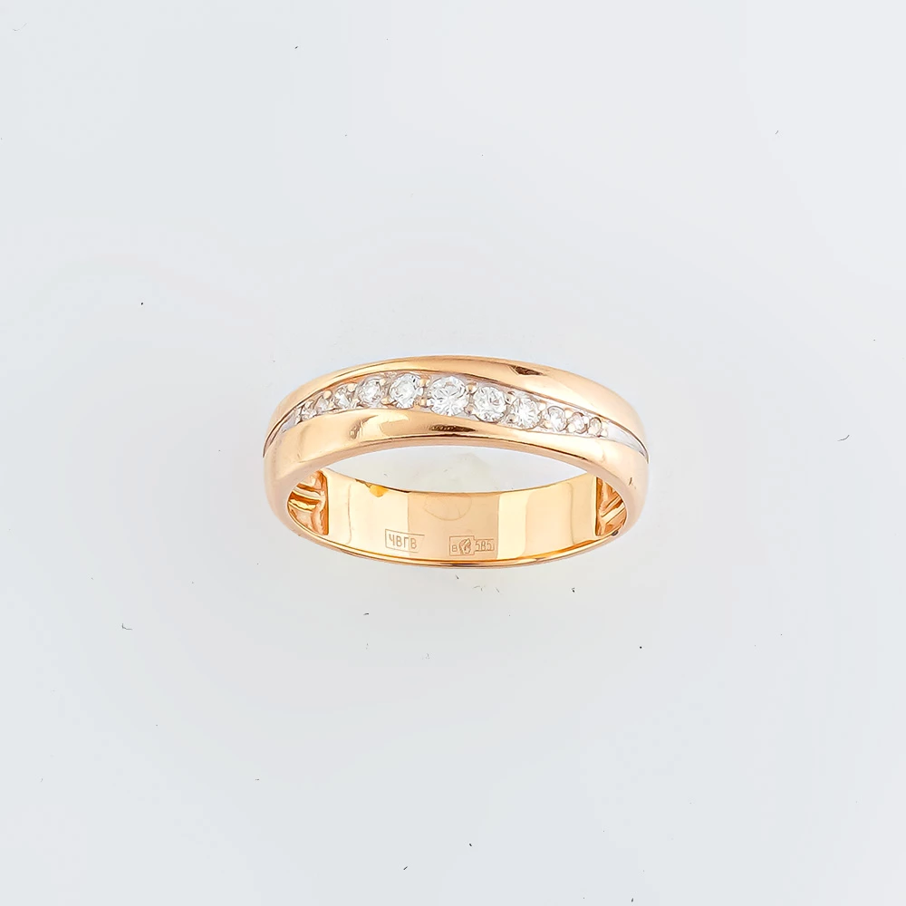 Кольцо с бриллиантом из красного золота 585 пробы