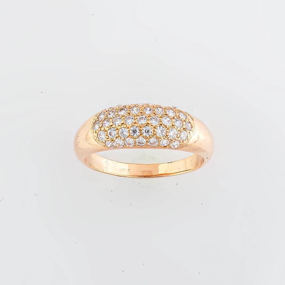 Кольцо с фианитом из красного золота 585 пробы