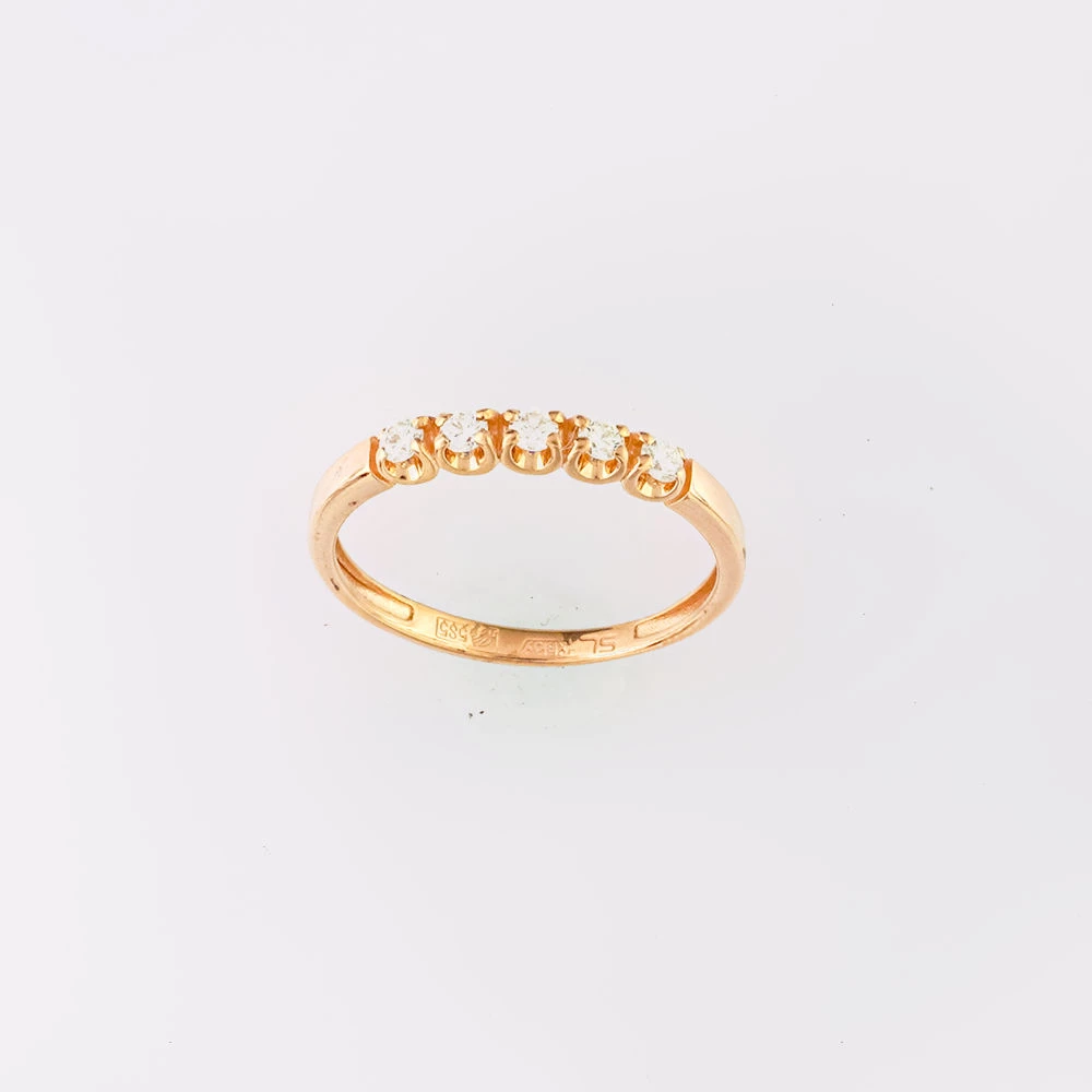 Кольцо с бриллиантом из красного золота 585 пробы