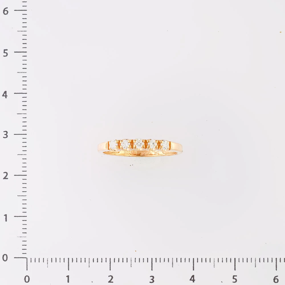 Кольцо с бриллиантом из красного золота 585 пробы
