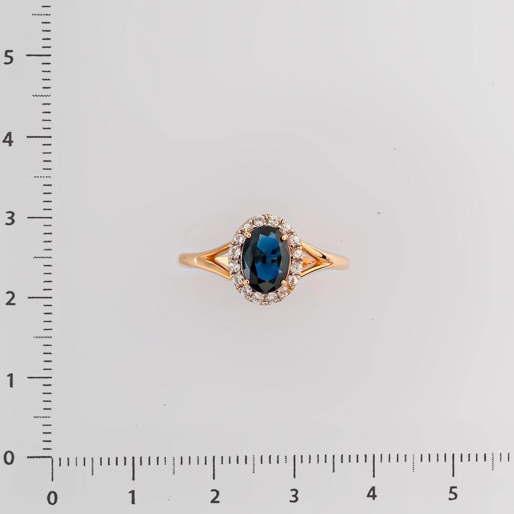 Кольцо с сапфиром из красного золота 585 пробы