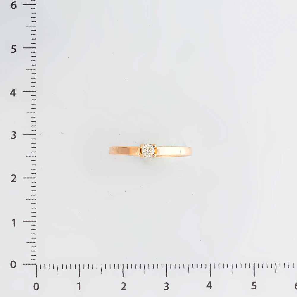 Кольцо с бриллиантом из красного золота 585 пробы