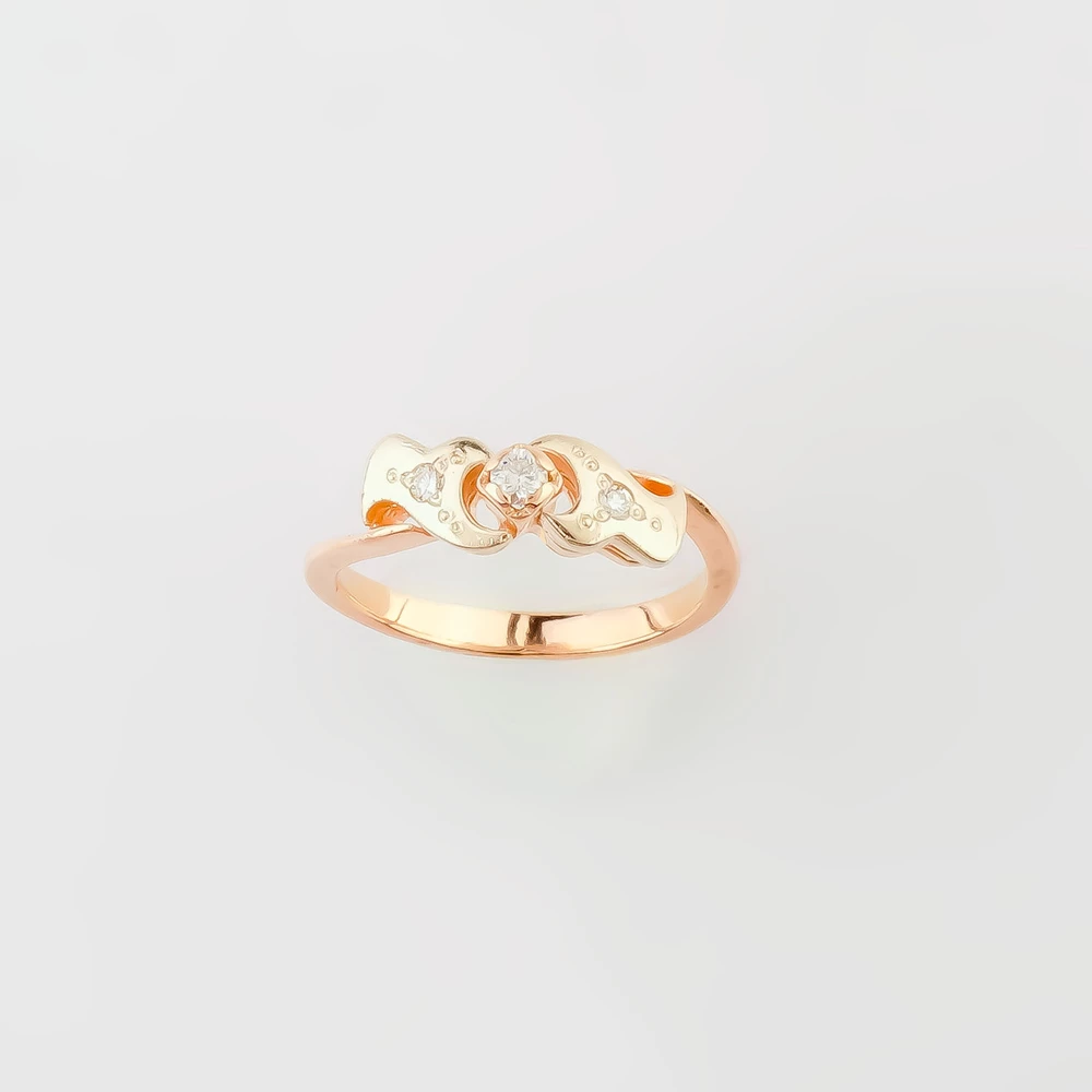 Кольцо с бриллиантом из красного золота 585 пробы