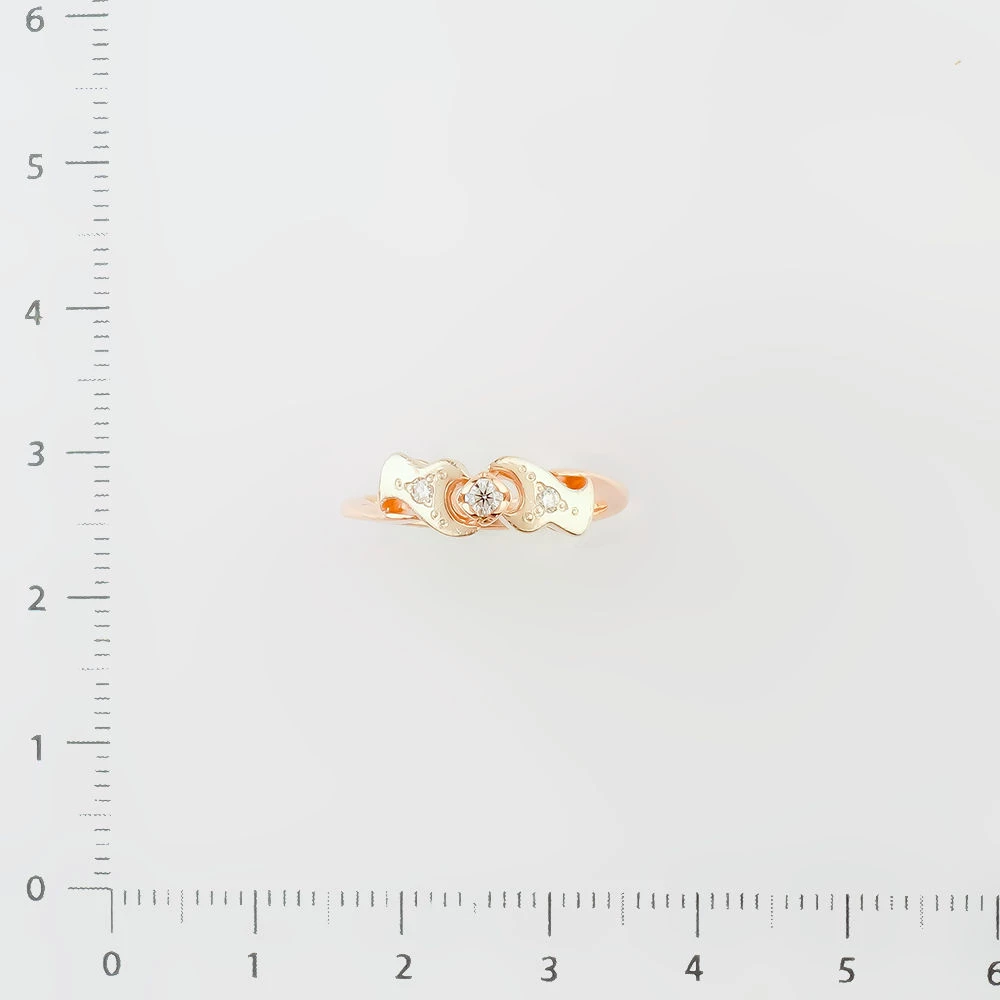 Кольцо с бриллиантом из красного золота 585 пробы