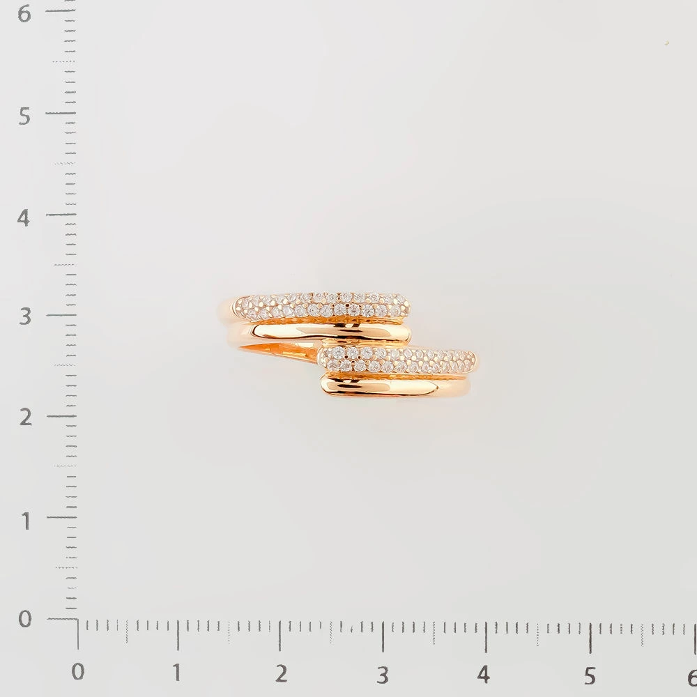 Кольцо с фианитом из красного золота 585 пробы