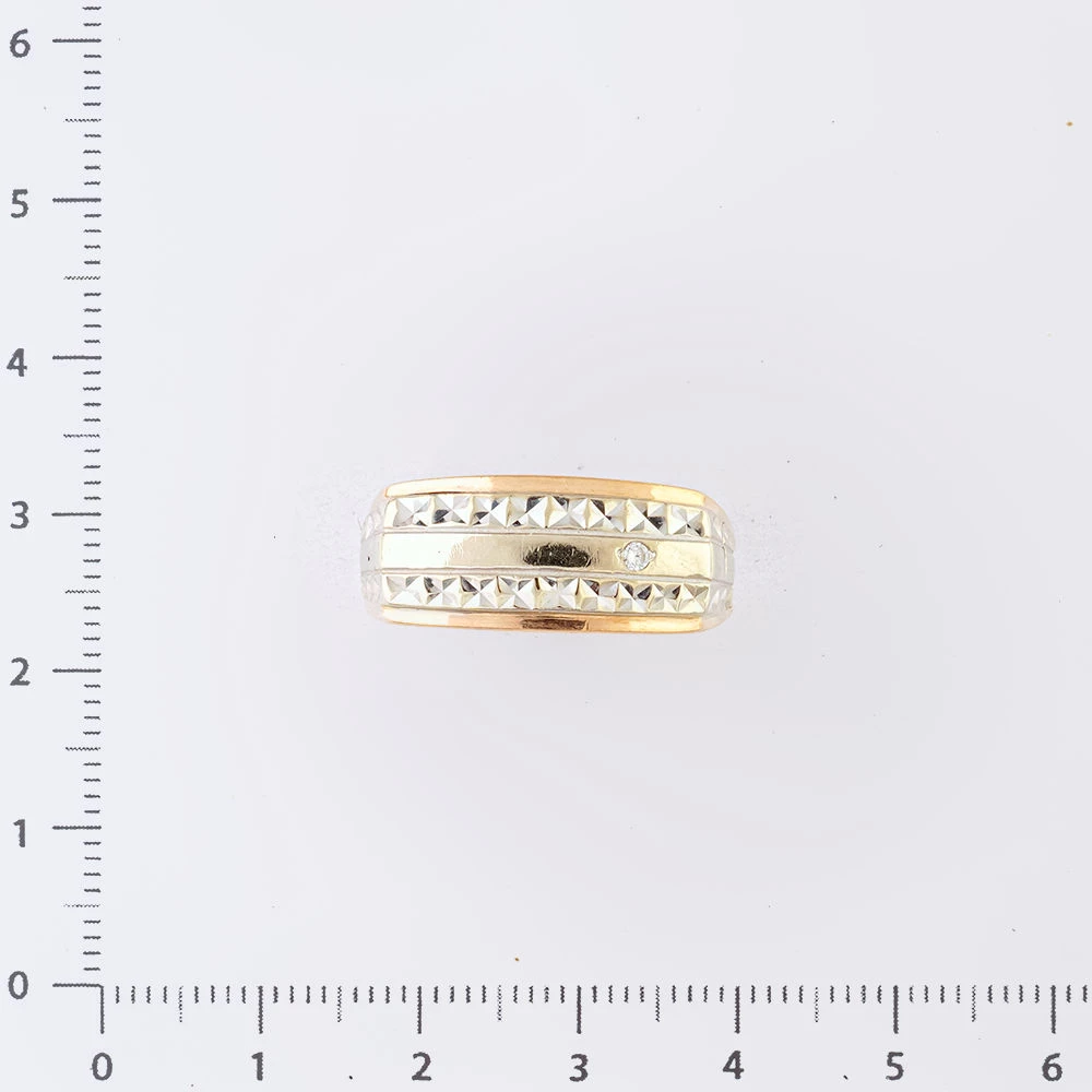 Кольцо с фианитом из красного золота 585 пробы