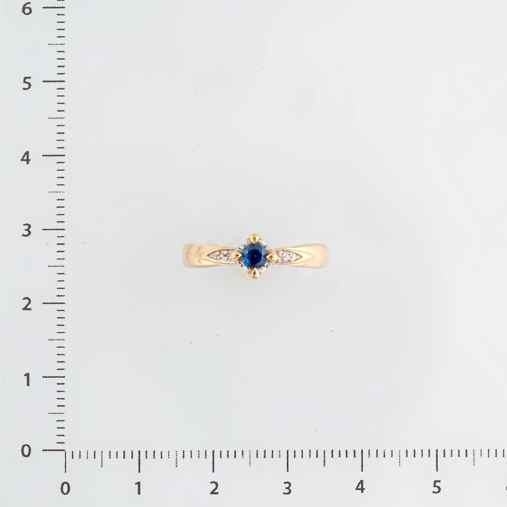 Кольцо с сапфиром из красного золота 585 пробы