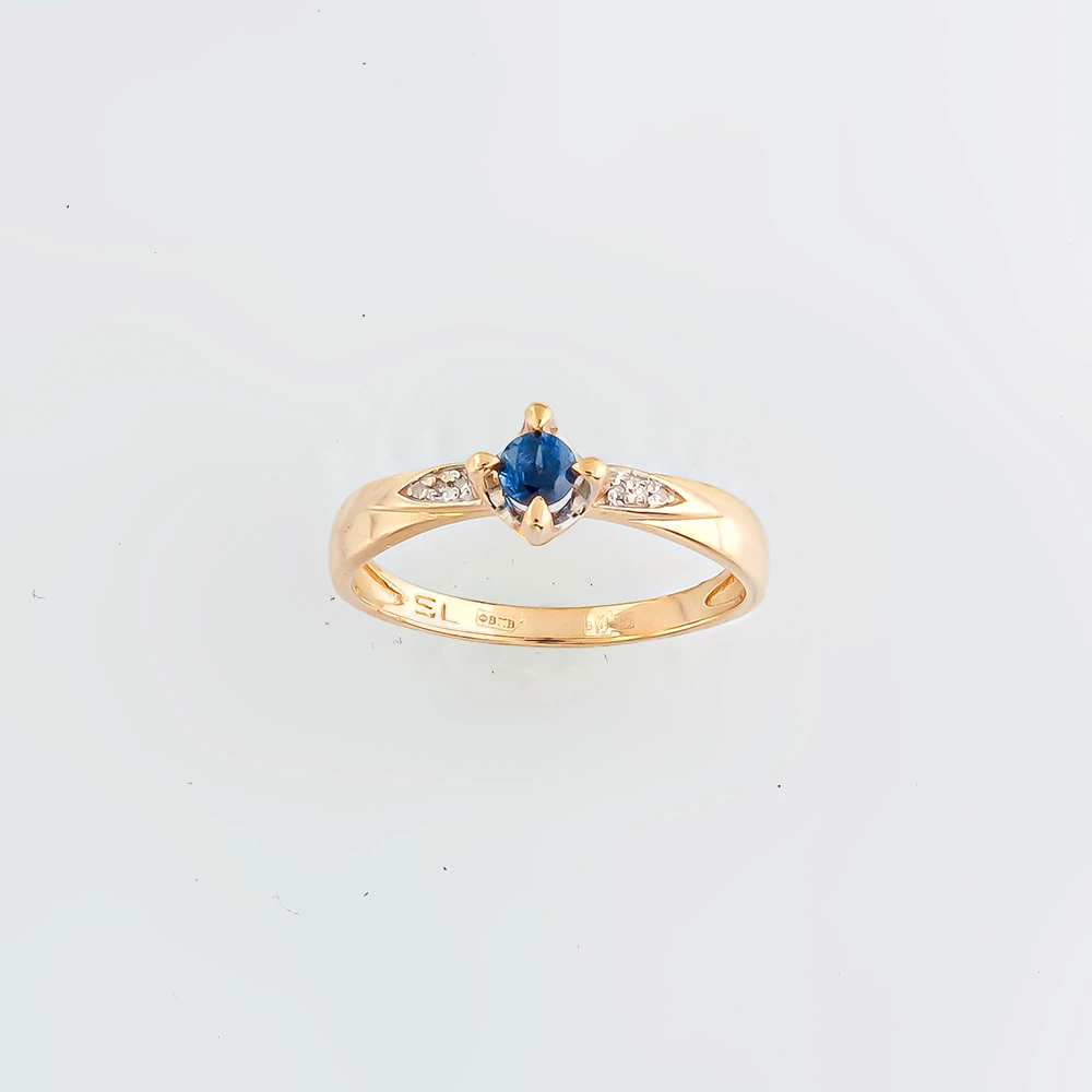 Кольцо с сапфиром из красного золота 585 пробы