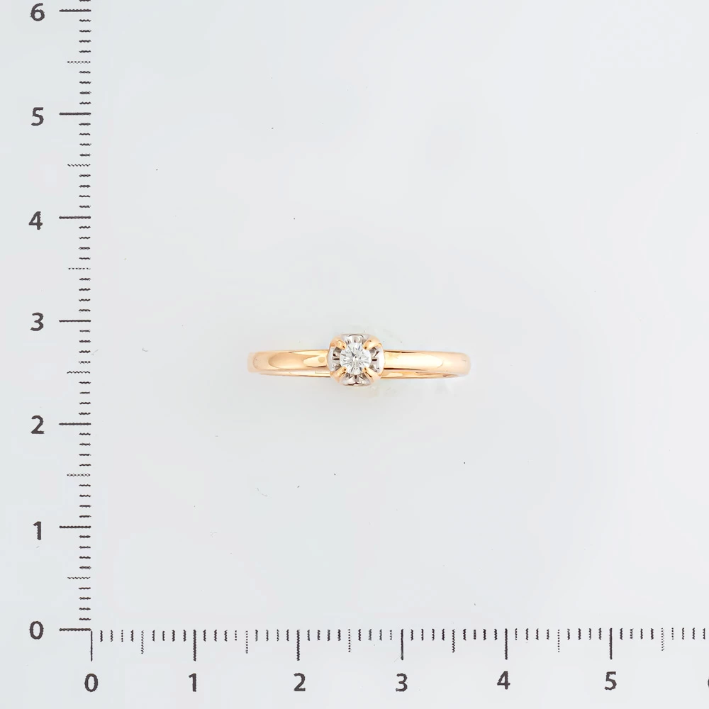 Кольцо с бриллиантом из красного золота 585 пробы