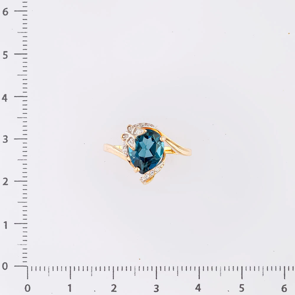 Кольцо с топазом лондон из красного золота 585 пробы