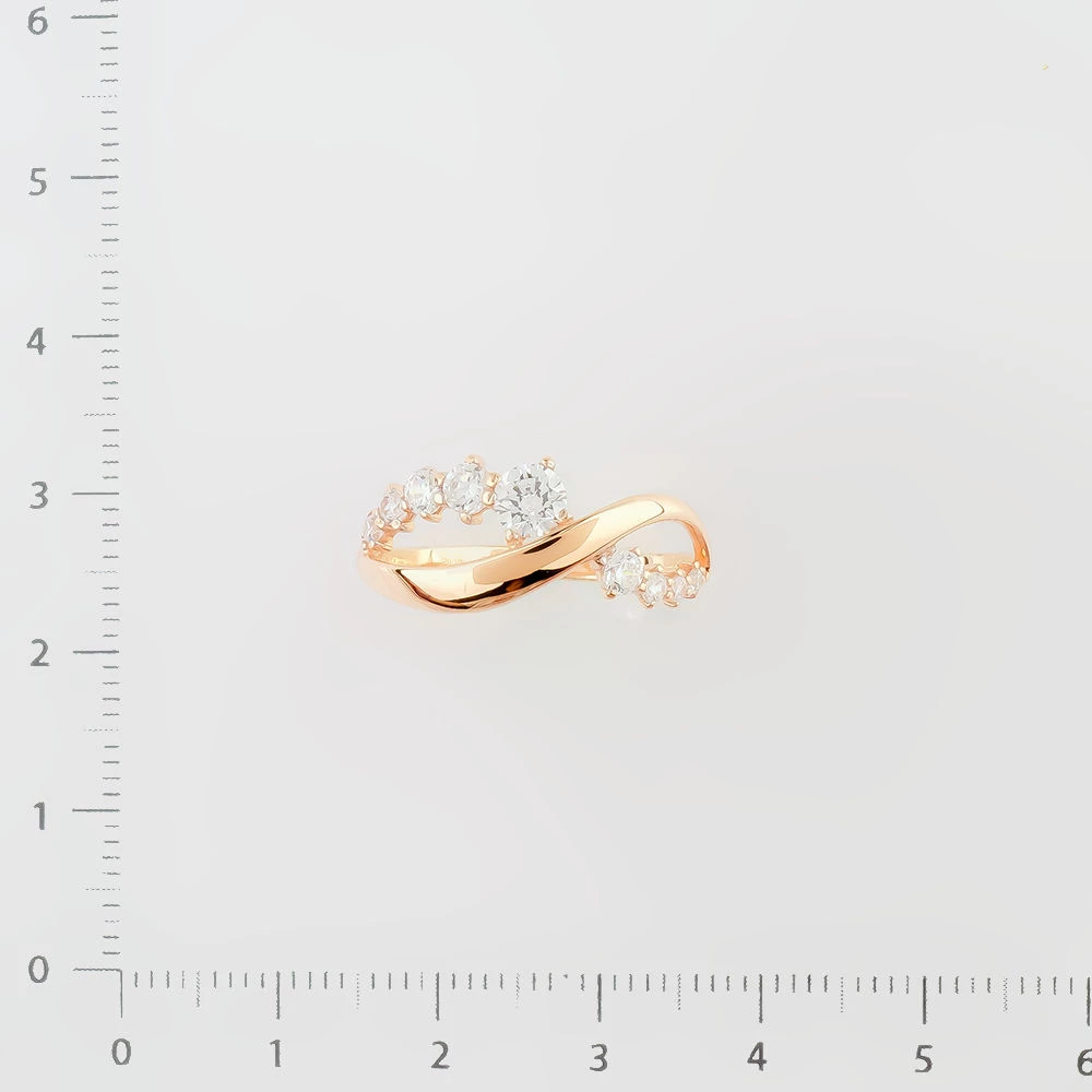 Кольцо с фианитом из красного золота 585 пробы