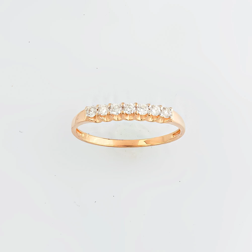 Кольцо с бриллиантом из красного золота 585 пробы