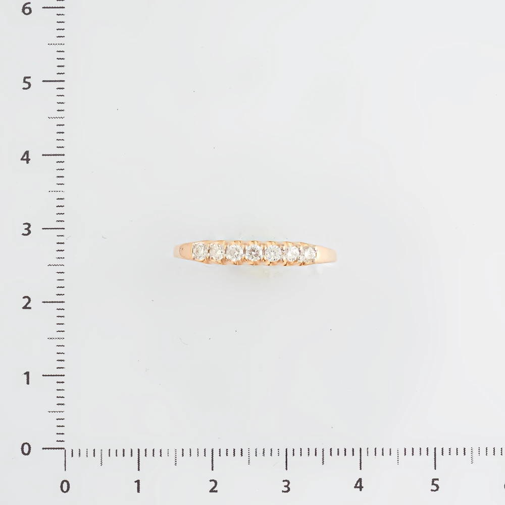 Кольцо с бриллиантом из красного золота 585 пробы