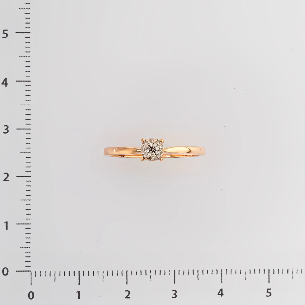 Кольцо с бриллиантом из красного золота 585 пробы