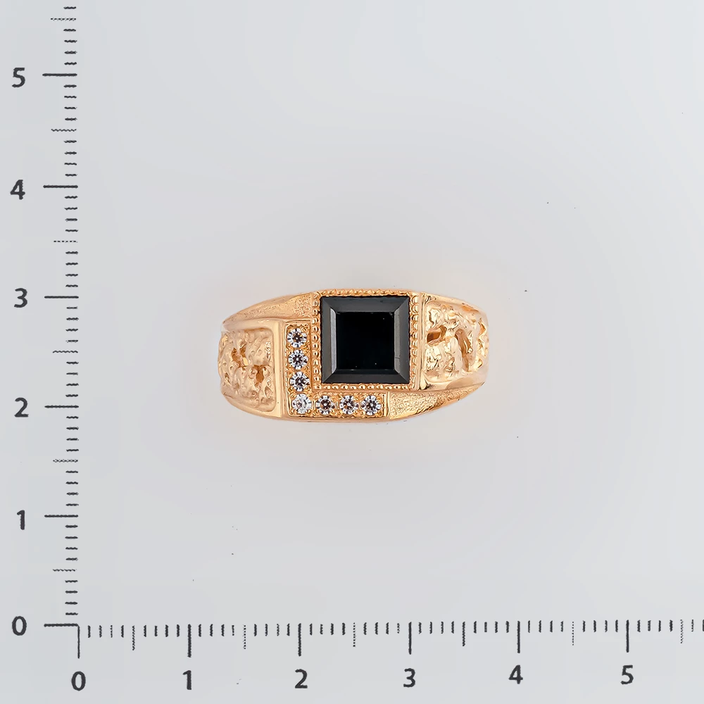 Кольцо с ониксом из красного золота 585 пробы