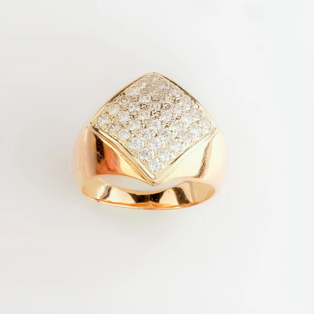 Кольцо с фианитом из красного золота 585 пробы Кольцо с фианитом из красного золота 585 пробы