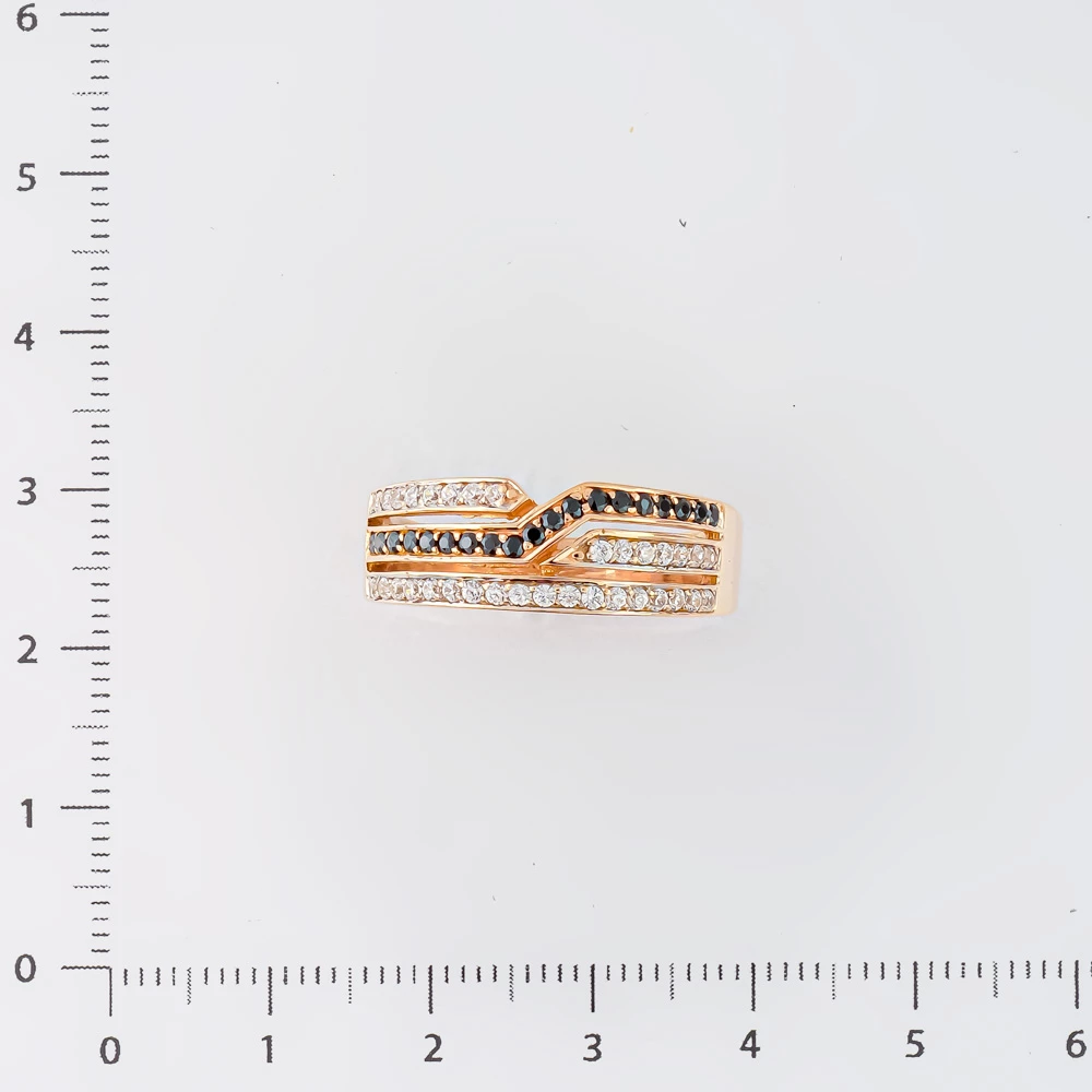 Кольцо с фианитом из красного золота 585 пробы