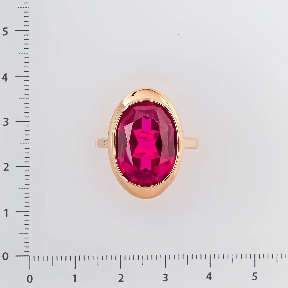 Кольцо с фианитом из красного золота 583 пробы