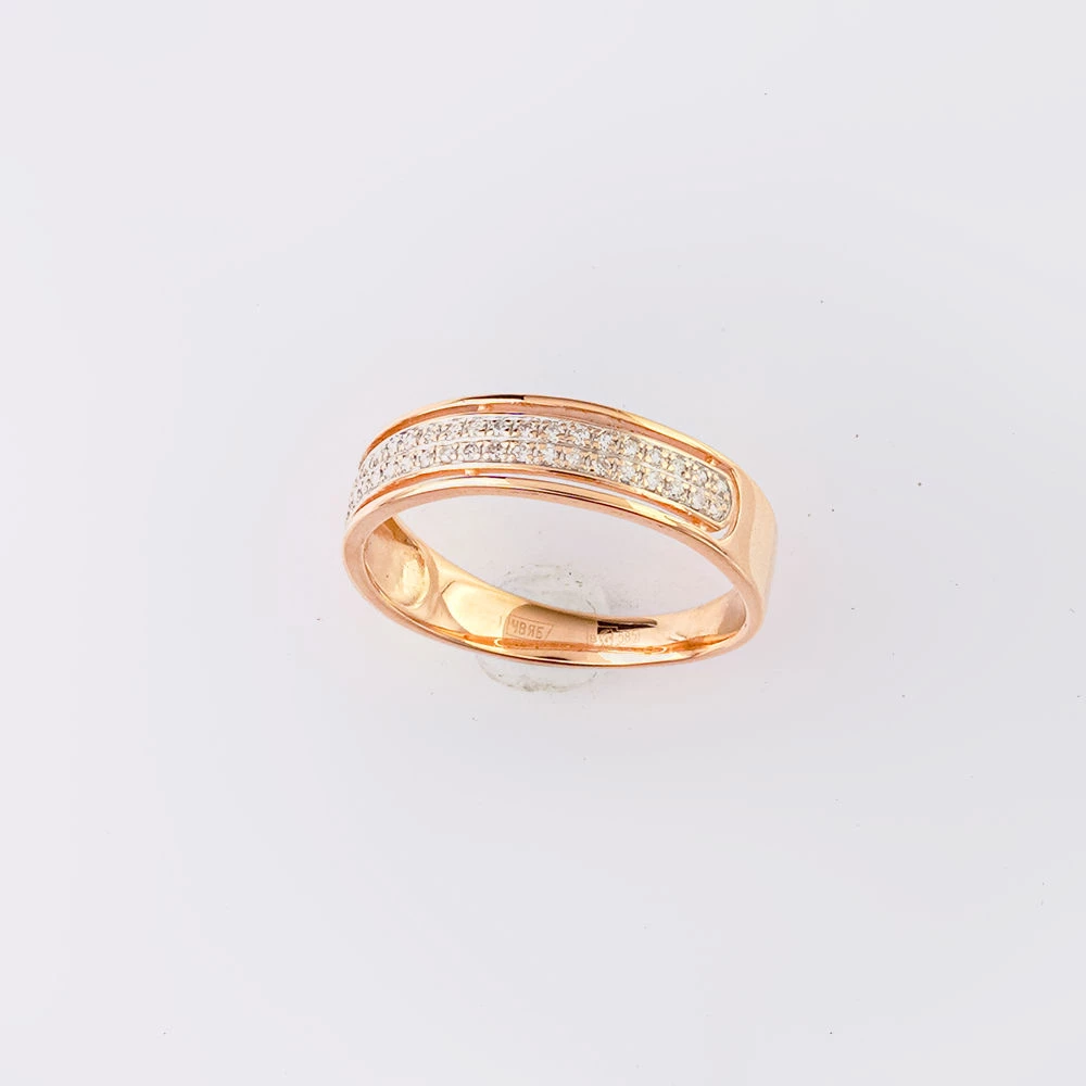 Кольцо с бриллиантом из красного золота 585 пробы Кольцо с бриллиантом из красного золота 585 пробы