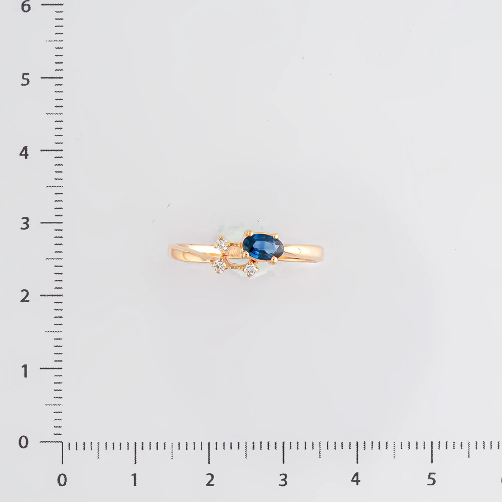 Кольцо с сапфиром из красного золота 585 пробы