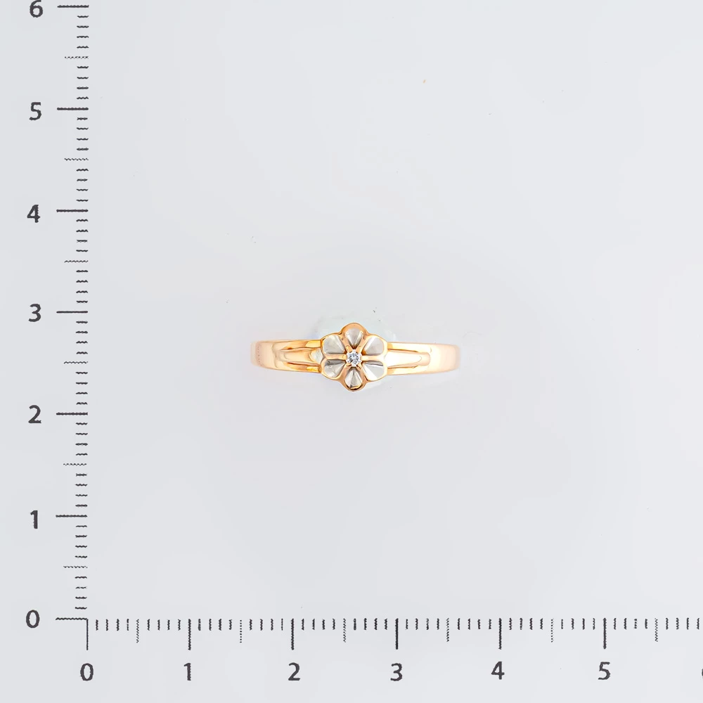 Кольцо с бриллиантом из красного золота 585 пробы