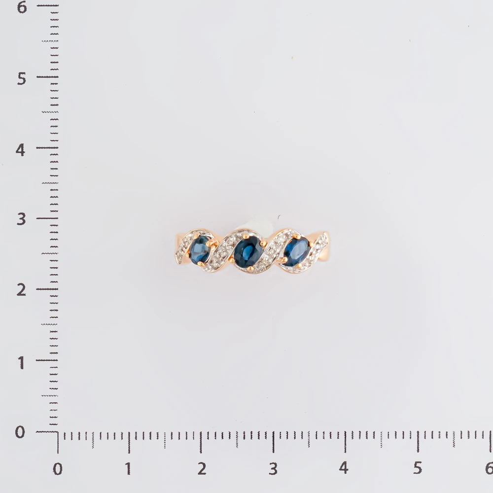 Кольцо с сапфиром из красного золота 585 пробы