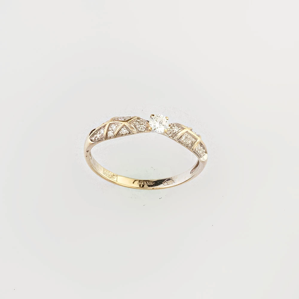 Кольцо с бриллиантом из белого золота 585 пробы