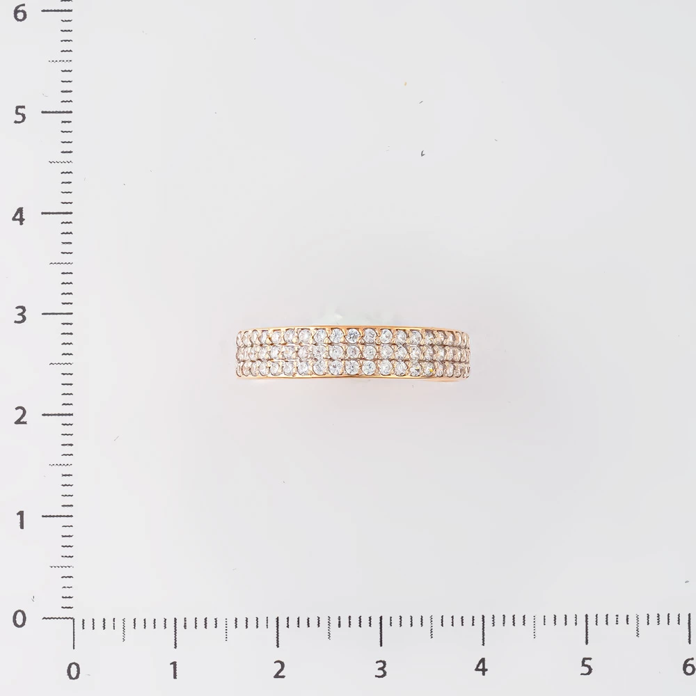 Кольцо с фианитом из красного золота 585 пробы