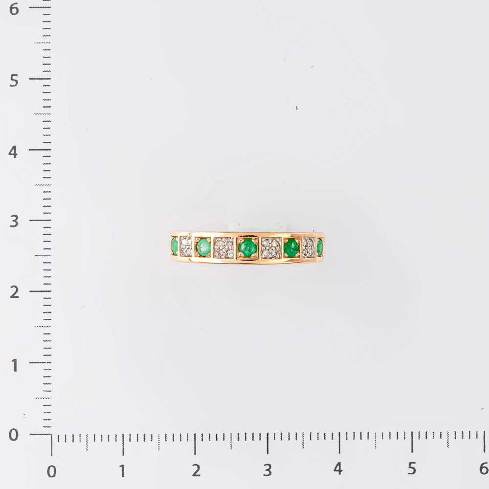 Кольцо с изумрудом из красного золота 585 пробы