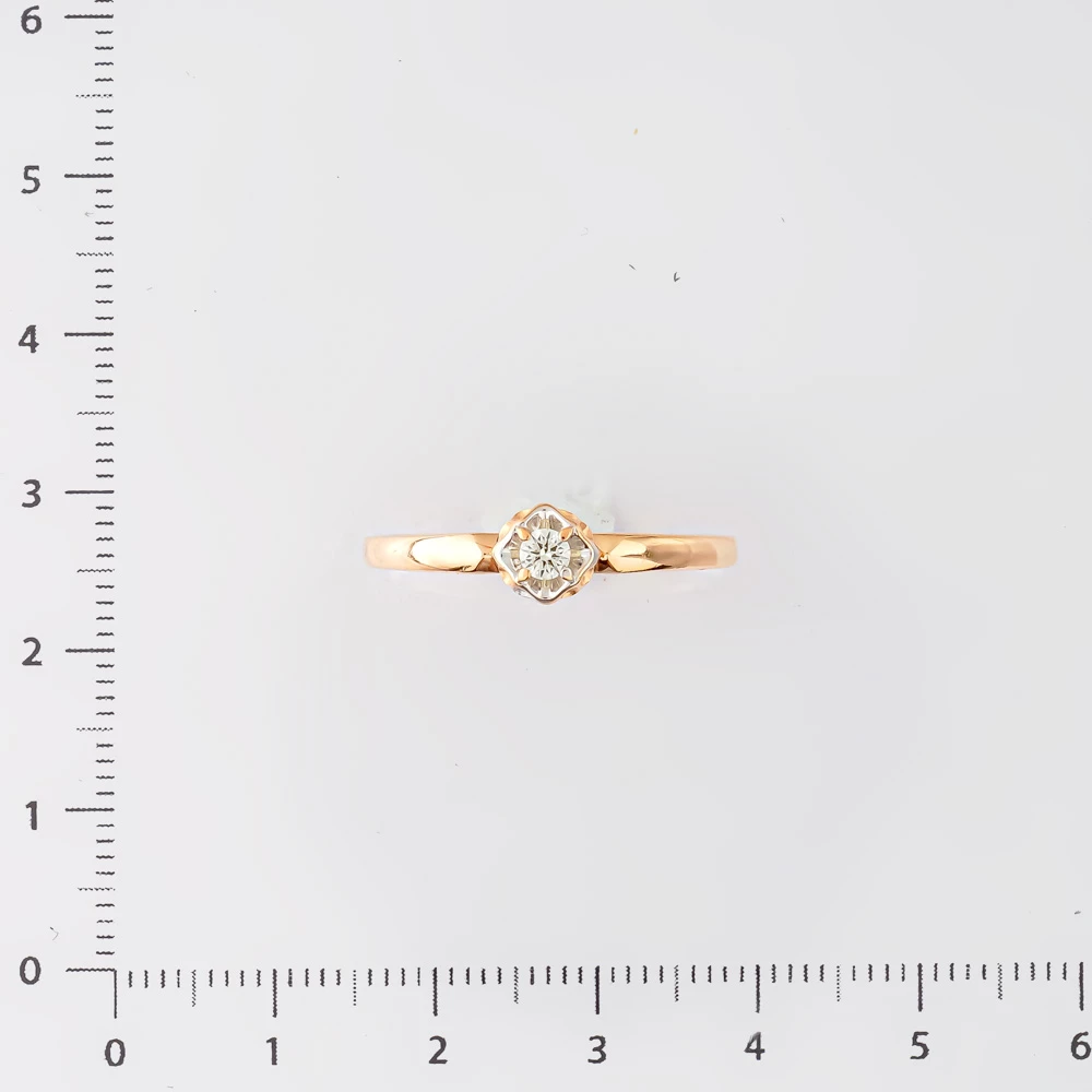 Кольцо с бриллиантом из красного золота 585 пробы