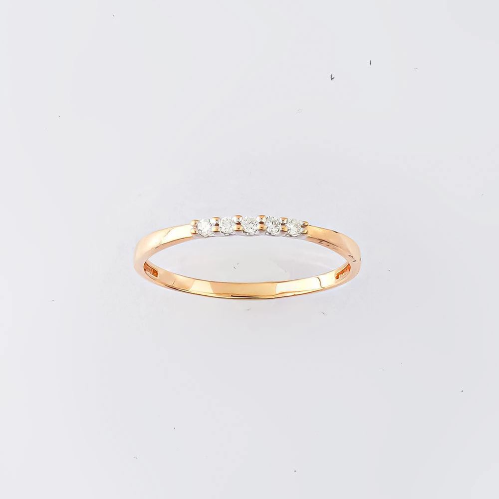 Кольцо с бриллиантом из красного золота 585 пробы