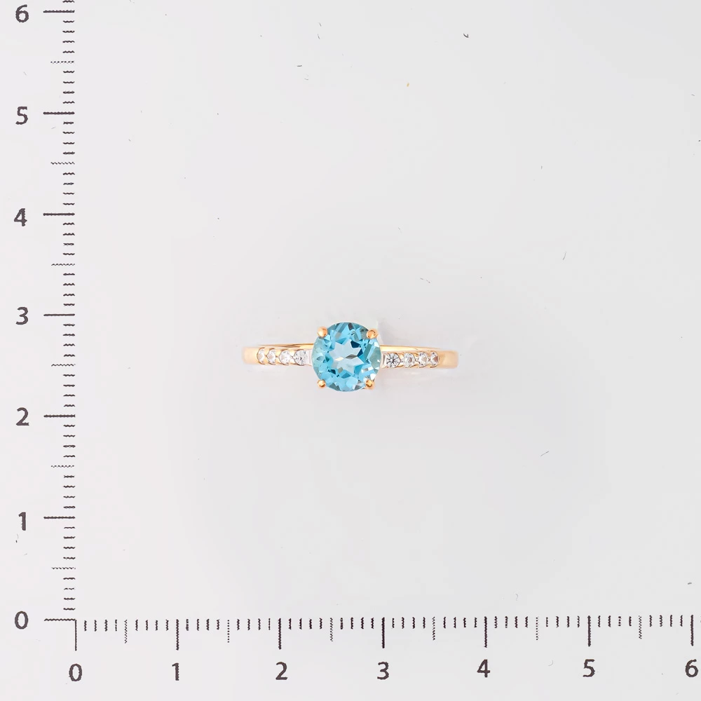 Кольцо с топазом из красного золота 585 пробы