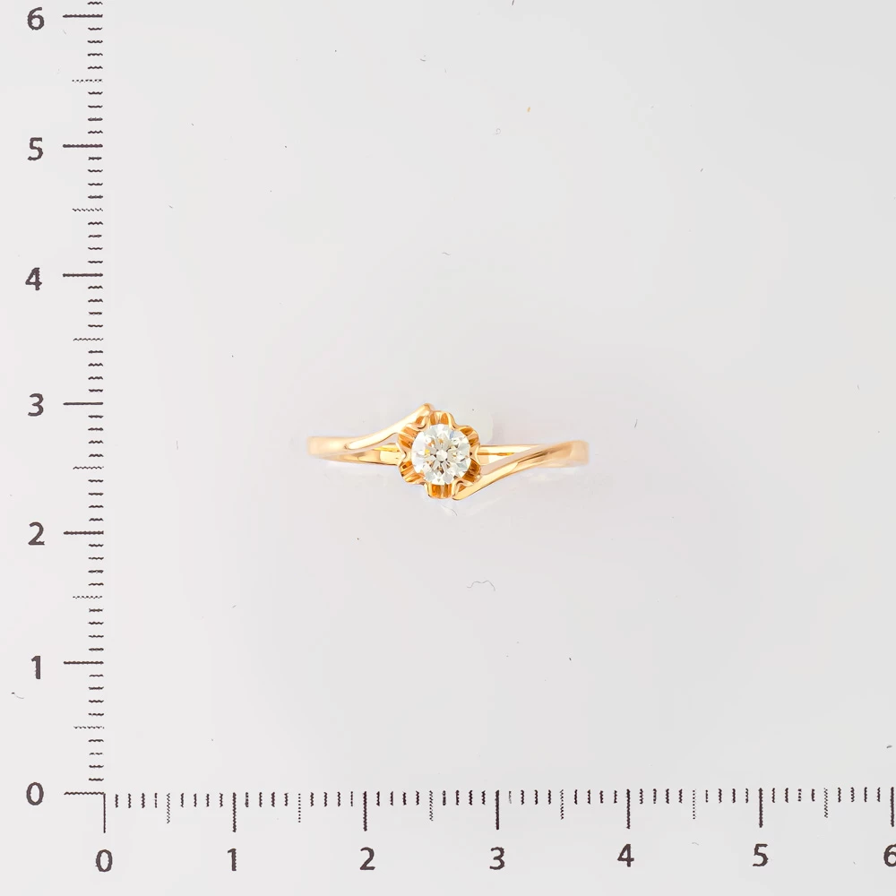 Кольцо с бриллиантом из красного золота 585 пробы