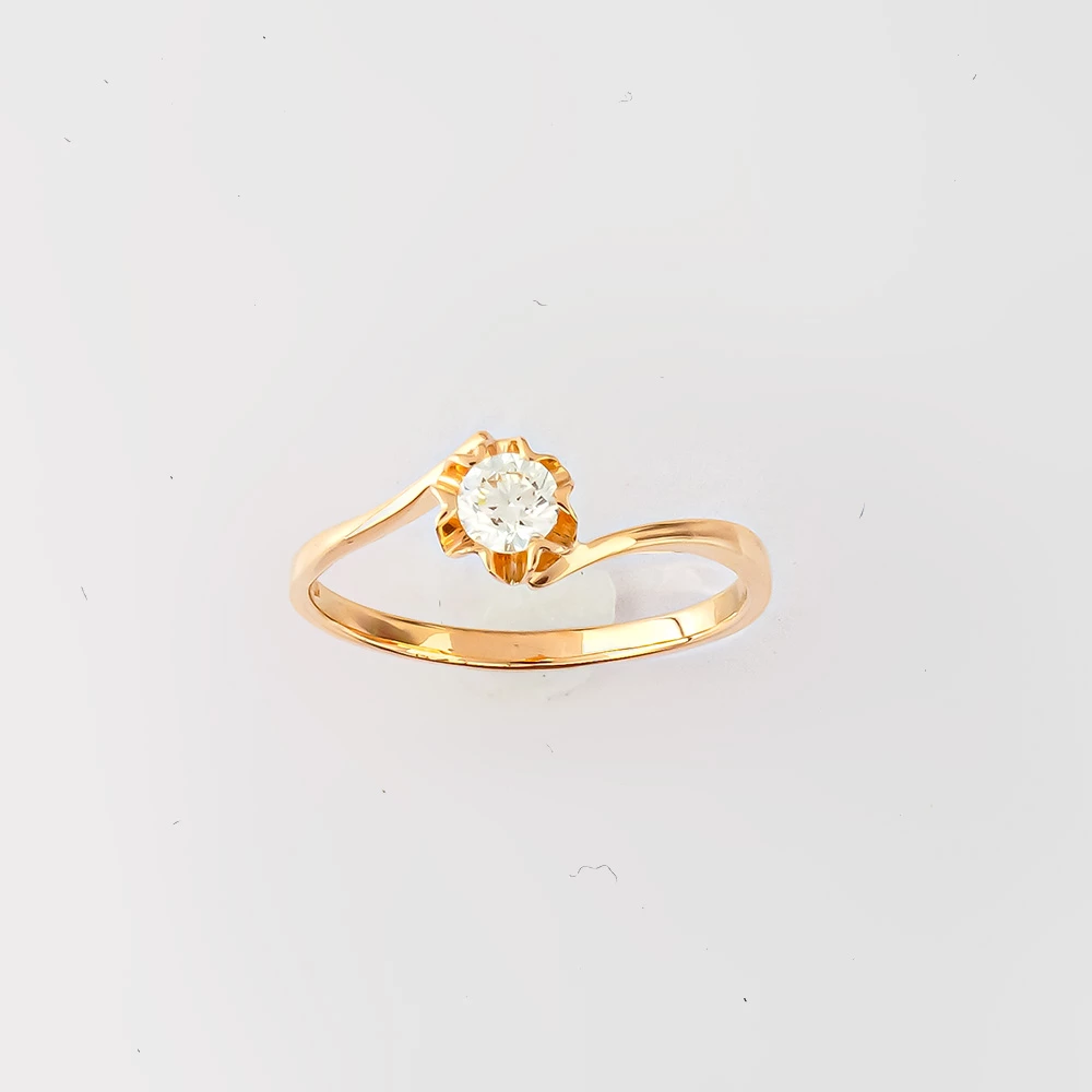 Кольцо с бриллиантом из красного золота 585 пробы