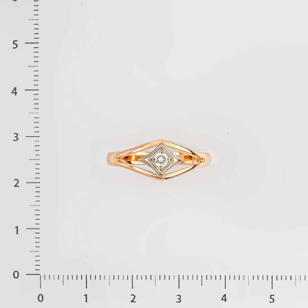 Кольцо с бриллиантом из красного золота 583 пробы