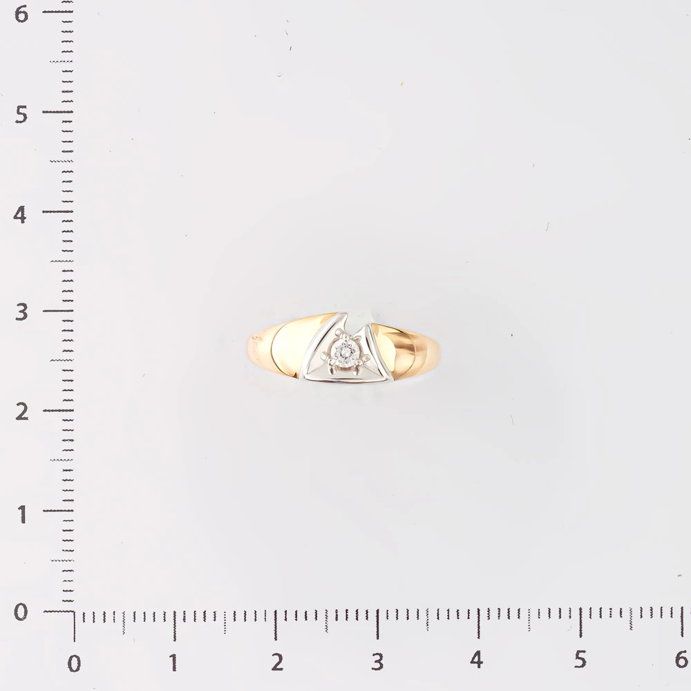 Кольцо с бриллиантом из красного золота 585 пробы