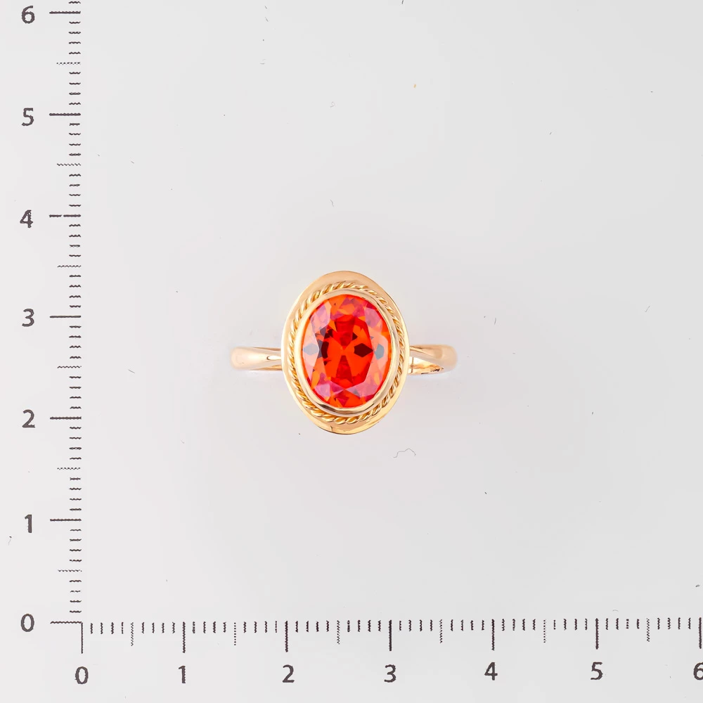 Кольцо с фианитом из красного золота 583 пробы