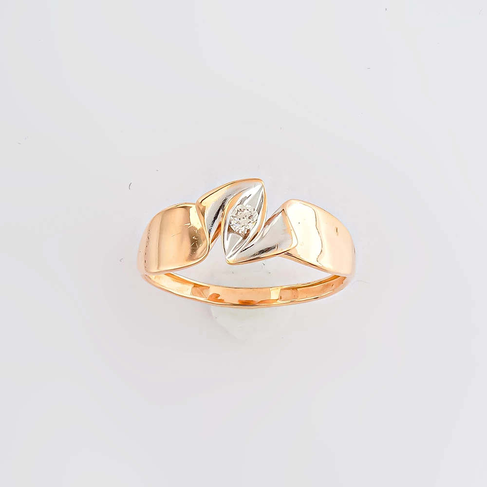 Кольцо с бриллиантом из красного золота 585 пробы Кольцо с бриллиантом из красного золота 585 пробы