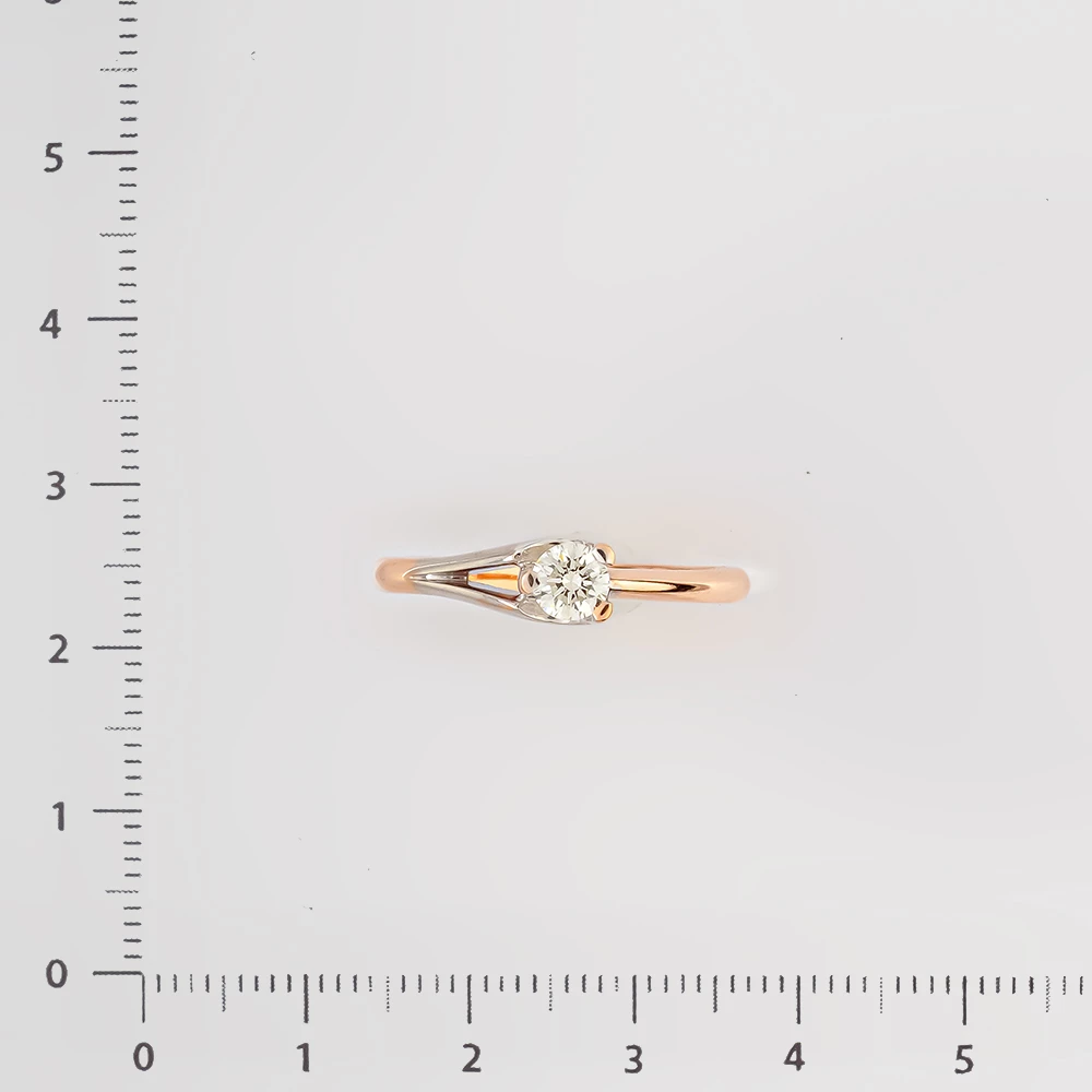 Кольцо с бриллиантом из красного золота 585 пробы