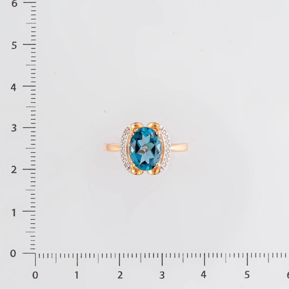 Кольцо с топазом из красного золота 585 пробы Кольцо с топазом из красного золота 585 пробы