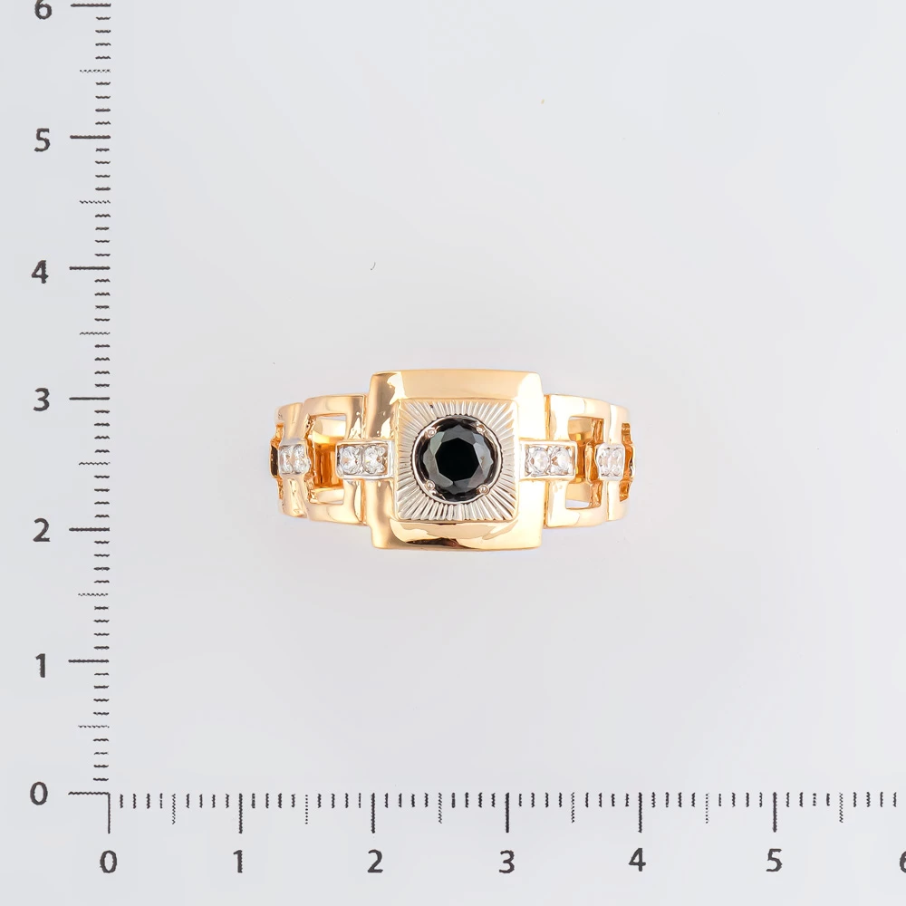 Кольцо с фианитом из красного золота 585 пробы