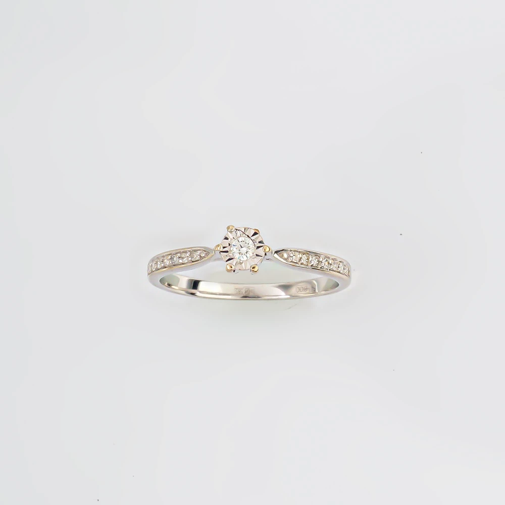 Кольцо с бриллиантом из белого золота 585 пробы