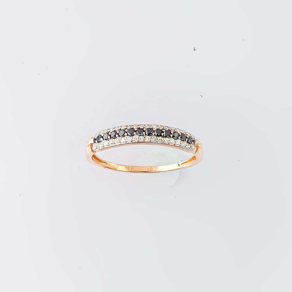 Кольцо с бриллиантом из красного золота 585 пробы