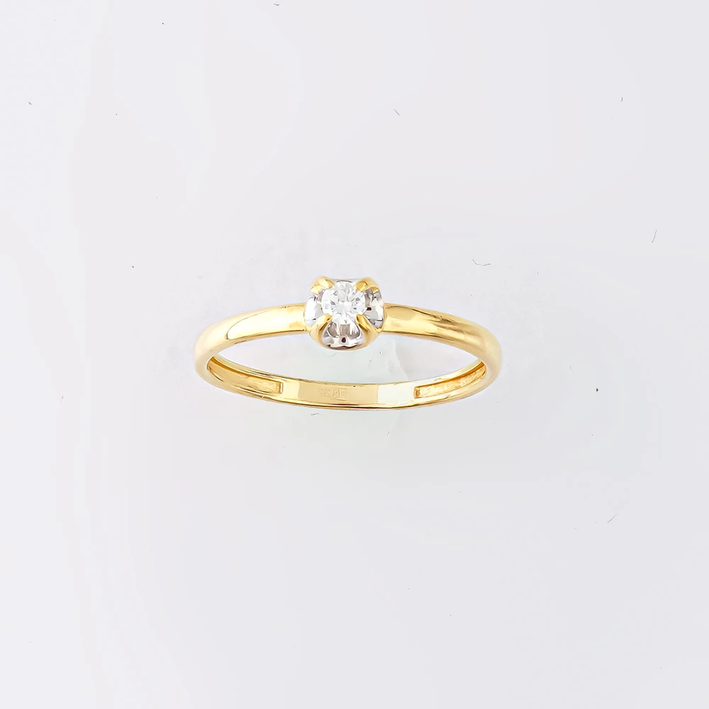 Кольцо с бриллиантом из желтого золота 585 пробы